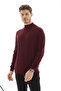 Men's Turtleneck Knit Sweater — Classic Knit Antelias Burgundy - 2