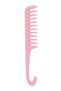 Pink Shower Comb – Wet & Dry Hair Detangler, Wide Tooth, Hanging Comb - 3