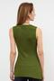 Khaki Buttoned Front Knit Sweater - 4
