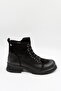 Women's Genuine Leather Daily Nubuck Boots 2452701K - Black - 36