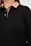Collar Detailed Plus Size Sweat Black - 3