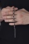 Hematite Transitional Onyx Stone 3 Color Natural Stone Men's Bracelet - 2