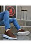 Men's Daily Lace-Up Leather Sneaker Classic Soft Tan White Thick Sole Comfortable Sports Shoes - 2