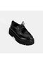 Women's Black Lace-Up Patent Leather Casual Shoes - 5