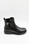 Women's Genuine Leather Buckle Short Zipper Boots 1852533K - Black - 36