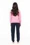 Women's Crew Neck Long Sleeve Pajama Set Comfortable Fabric with Banded Legs - 3