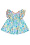 Floral Summer Little Girl's Dress with Fly Sleeves and Panty Set - 6