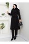 Women's Fur Detailed Belted Lined Cashmere Coat - 3