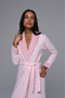 Women's Powder Jacquard Fleece Shawl Collar Thick Winter Special Design Dressing Gown - 7