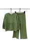 Girl's Suit with Kangaroo Pockets and Daisy Accessories in Green