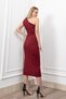 Women's Winter Claret Red Miss Vina Detailed One-Shoulder Dress Stylish Daily Comfortable 50339 - 2