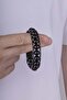 10 mm Onyx Stone Leather Toggle Men's Natural Stone Bracelet - 3
