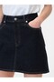 Kadın Lacivert Denim Mini Etek - 3