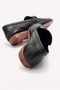 Black - Genuine Leather Women's Shoes with Shiny Gold Metal Buckle - 4