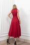Women's Winter Burgundy Belted Collared and Detailed Long Dress Stylish Daily Comfortable 50338 - 2