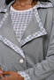 Women's Gray Patterned Winter Special Design Maternity Maternity Dressing Gown Pajama Set - 3