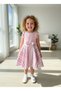 Striped Girl's Dress with Bow Detail |   Pearl Collar and Fluffy Skirt Design - 2