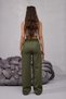 Women's High Waist Stretch Fabric Wide-Leg Pipe-Detail Relaxed Fit Trousers - 7