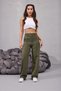 Women's High Waist Stretch Fabric Wide-Leg Pipe-Detail Relaxed Fit Trousers - 6