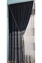 Saten Fabric Background Curtain with Silver Details, Matching Black and Navy Blue - 4
