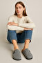 Trendy Unisex Women's Men's Eva House Indoor Felt Closed-Front Slippers Light Gray - 7