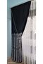 Saten Fabric Background Curtain with Silver Details, Matching Black and Navy Blue - 6