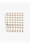 Plaid Patterned Tasseled Long Scarf