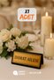 Black Plexiglass Top with Double-Sided Gold Metal Lettering'Groom Family' - 100 mm X 50 mm from Table Lettering Series - 3