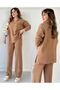 Womens Knit Set Polo Neck Sweater and Pants