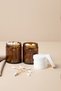 Amber Glass Bathroom Organizer Set – Cotton Buds & Cotton Pads Written – Set of 2 / 250 ml - 2