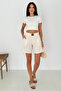 Women's Elastic Linen Shorts – Lightweight & Positive Style - 5