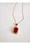 Steel Baguette Red Necklace 45 cm - 4