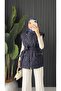 Women's Stylish Stone Detailed Lined Quilted Midi Vest - 4