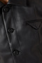 Ania, Black Vegan Leather Short Jacket, Wide Shoulders and Luxurious Design - 4