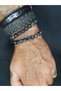 Black Gray Obsidian Stone Bracelet Unisex - 3