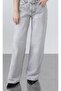 High Waist Wide Leg Gray Jeans - 3