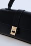 Faux Leather Women's Hand, Arm and Shoulder Bag with Snap Fasteners and Adjustable Strap - 5
