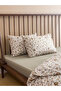 Green Floral Pattern Double Duvet Cover Set 100% Cotton - 4