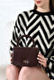 Box Model Brown Women's Bag |   Small Size Stylish Hand and Shoulder Bag with Gold Chain Strap - 6