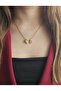 Zircon Stone Bow Women's Gold Steel Necklace - 2