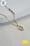 Row Single Stone Detail Gold Zircon Otranto Steel Necklace - 2