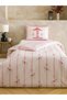 Red Carousel Printed 100% Cotton Single Duvet Cover Set