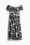 Off-the-shoulder poplin dress