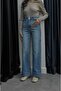 Blue Button Detailed Jeans Without Front Pockets - 2
