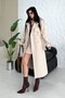 Women's Coat Long Cashmere Belted Buttoned Pocketed Double Breasted Premium Coat - 4