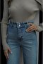 Blue Button Detailed Jeans Without Front Pockets - 5