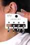 8-Piece Silver Color Hoop Women's Earrings - 3
