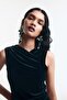 Draped velour vest top