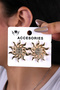 Silver Color Gold Design Women's Earrings - 2