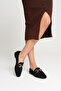 Women's Black Suede Daily Comfortable Soft Loafer Ballet Shoes - 3